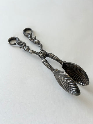 Silver plated seahorse salad tongs|71939