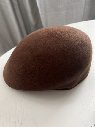 100% Wool felt cap beret hat - Dark brown|75239