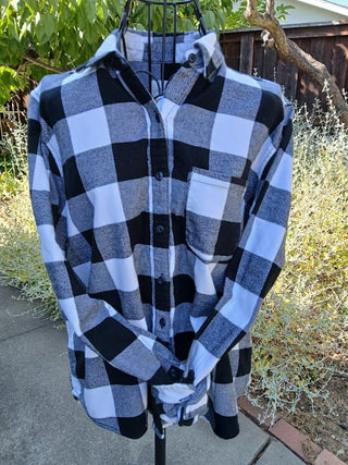 Flannel Shirt, Black & White|108440