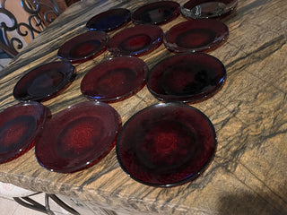 Antique Ruby Red Pattern 8" Salad Plate By Cristal D'Arques-Durand Luminarc France. RSV|125185