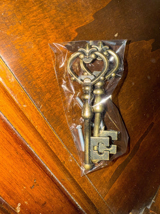 Set of two brass key drawer pulls  RCD