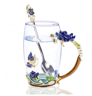 Blue Rose Cup and spoon #62 VV MTS