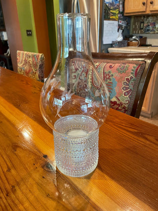 Hobnail Glass Candleholder w/ Hurricane Lantern~MTS|115487