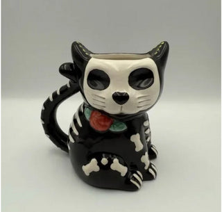 Cracker Barrel Exclusive Day of Dead Cat Mug Gothic Halloween Skull #62 VV MTS