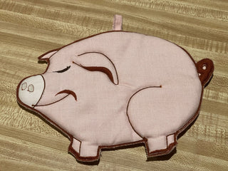 9.5" Vtg Pink Pig Pot Holder/ Hot Pad, WC Imports--SP RCD