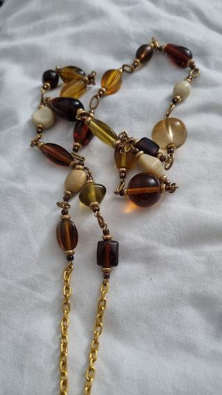 VTG AmberTone Glass Necklace