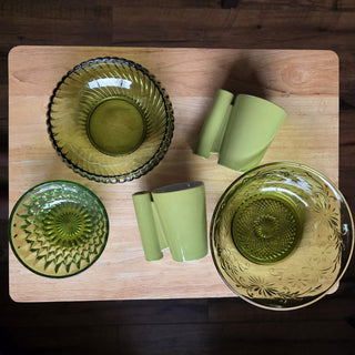 NEW - MCM Avocado Green Cut Glass Bowl (BRI) - MTS