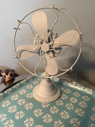Fan Faux Wood, Metal White MTS