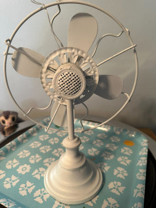 Fan Faux Wood, Metal White MTS