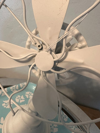 Fan Faux Wood, Metal White MTS