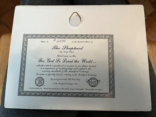 BEAUTIFUL BRADFORD EXCHANGE "THE SHEPHERD" CERAMIC PLAQUE 2000 VERY GOOD CONDITION 7" X 9" (KJS) RCD|126485