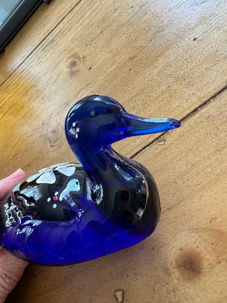 Fenton Handpainted Duck Blue|52722