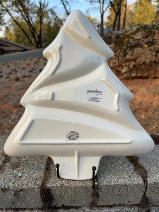 Temptations Winter Whimsy Christmas Tree Shaped Divided Ceramic Dish 14" x 12"