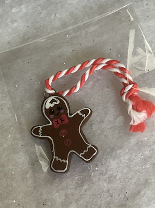Handcrafted Clay Gingerbread Man W/Bow Ornament | Gift Tag RSV|129623