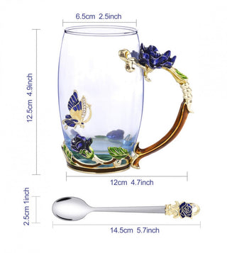 Blue Rose Cup and spoon #62 VV MTS|91471
