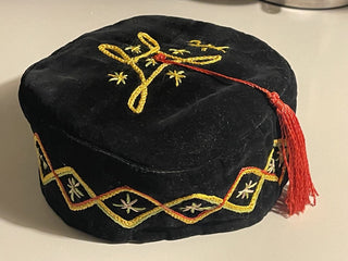 Victorian Smoking Cap, Emb. Velvet w/ Tassel--SP MTS