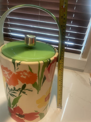 Vintage Vinyl Spring Flower Ice Bucket-RSV