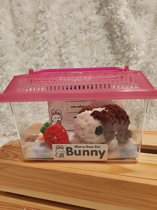 Worry-free Pet: Bunny- brown/ white, flwr flc, strwbrry, adopt cert
