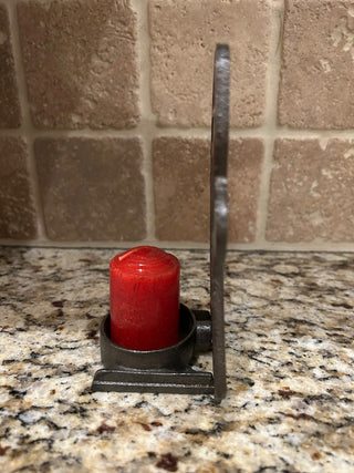 Vintage Stained Glass Santa Candle Holder   MTS|124771