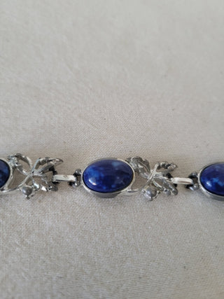 Vintage Sarah Coventry 7.5" Silver Tone & Blue Bracelet RCD|101045