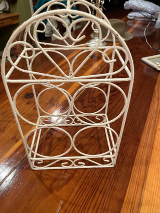 White Metal 4 Bottle Wine Rack ~MTS|111375