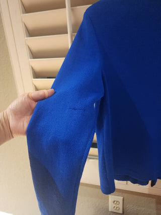 St John Collection Blue Knit Mock Neck Sweater RSV|63276