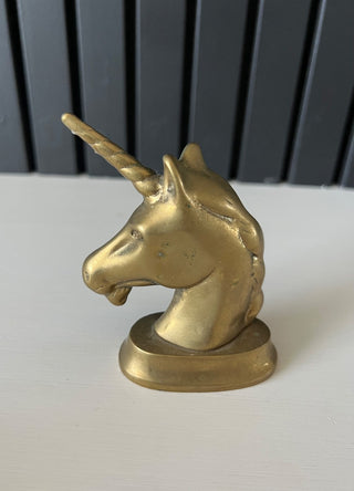 Vintage brass unicorn head figurine RSV|105562