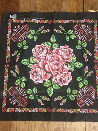 Vintage rose Harley Davidson handkerchief￼|104977