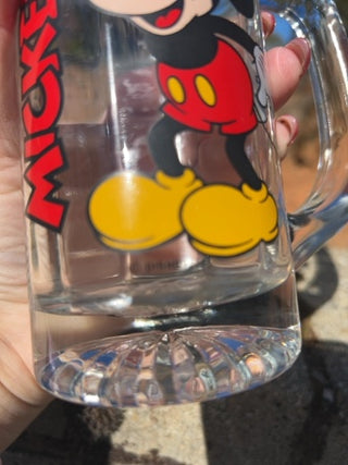 Vintage Disney Mickey Mouse Glass Beer Mug USA
