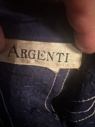 Beautiful Vintage Argenti Beaded and Sequin Blue and Silver Cardigan #63 VV MTS|134328