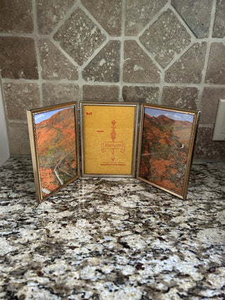 Vintage Tri-Fold Gold Frame, 5" x 7"   MTS|95932