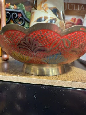Brass "Sea of Galilee" trinket dish 4 x 1.25 in