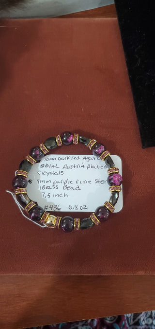 Bracelet #436 Dark red agate