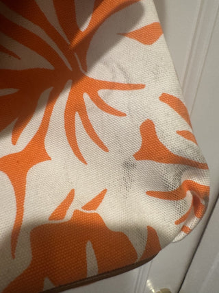 Michael Kors "Marina " Florals Orange / Ivory Canvas Shoulder Bag #63 VV MTS
