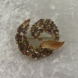 vintage pink sparkly pin/brooch RSV|157018