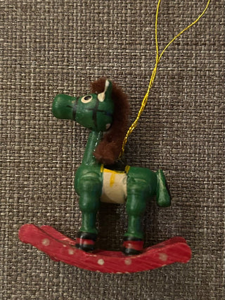 Mini Wooden Rocking Horse Ornament    MTS|131897