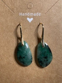 18 ct Natural Emerald Fancy Stone Earrings|55189