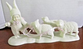 #62 VV Dept 56 Snow Bunnies 1995 Don't Get Lost with sheep and lambs MTS