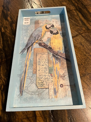 Blue Macaw Wood Tray RSV|110086