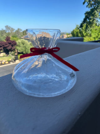 Scandanavian Sea Glasbruk Handblown Glass Money Bag/vase RCD