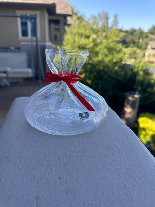 Scandanavian Sea Glasbruk Handblown Glass Money Bag/vase RCD