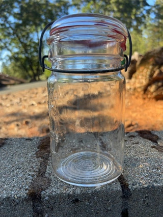 7.5” Vintage Ball Eclipse Wide Mouth Jar with glass lid and wire closure