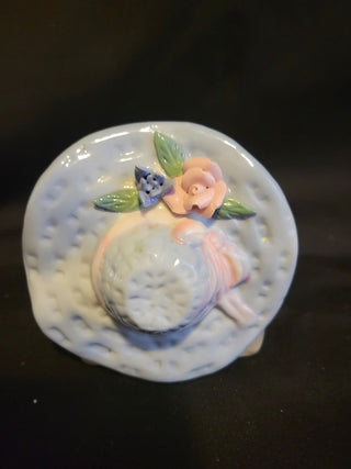 Vintage Blue Bonnet w/Flowers on Brim Planter RCD
