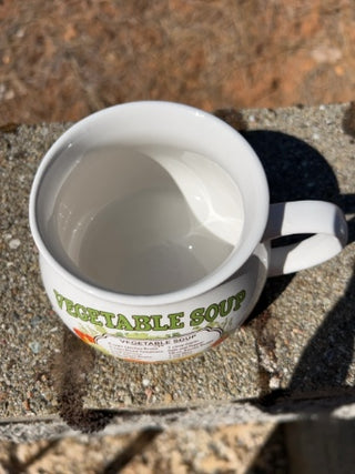 vintage Dat'l Do-It, Inc. ceramic vegetable soup recipe mug