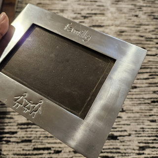 90's Pewter "Family" Engraved Picture Frame (BRI) - MTS|142257