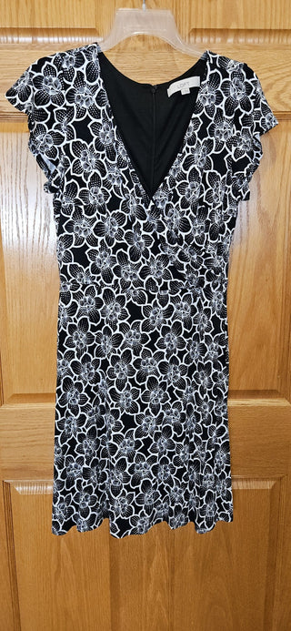 Dress, sz 4, Loft brand, black & white, RSV