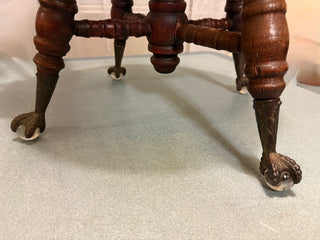 Antique 1900's Adjustable claw foot piano chair/stool RSV