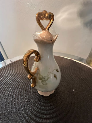 Vintage Pitcher/stopper China Pink Floral MTS|89891