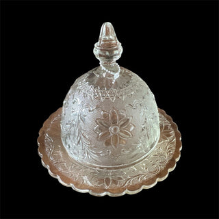 Vintage Indiana Glass Round Domed Butter Dish W/Lid #63 VV MTS