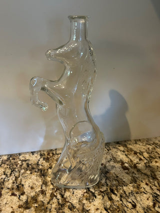 Clear Glass Horse Decanter    MTS